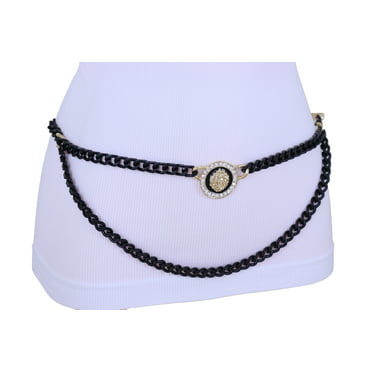 TFJ Women Fashion Silver Metal Chain Links Belt Hip Waist Dangle Drop Plus XL XXL 